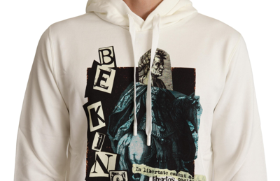 Dolce & Gabbana White King Ceasar Cotton Hooded Sweater In White