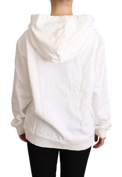 Shop Dolce & Gabbana White L'amore Motive Hooded Women's Sweater