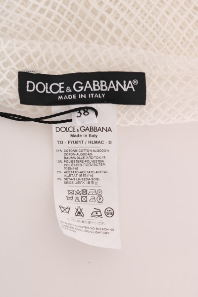 Shop Dolce & Gabbana White Net Tank Transparent Women's Top