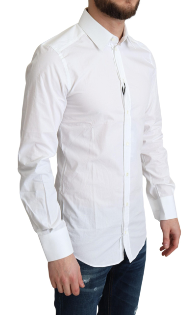 Shop Dolce & Gabbana White Pure Cotton Men Dress Formal Men's Shirt