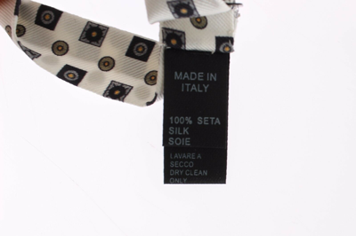 Dolce & Gabbana White Silk Bowtie Leather Men Belt Gift Box In White