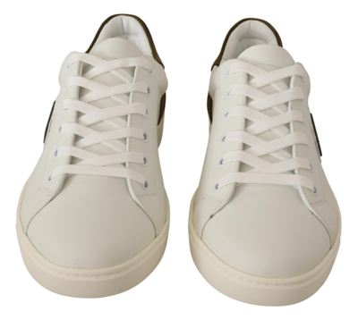 Shop Dolce & Gabbana White Suede Leather Mens Low Tops Men's Sneakers