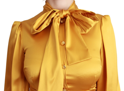 Dolce & Gabbana Yellow Silk Stretch Sheath Bodycon Mini Dress In Yellow