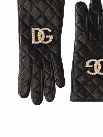Shop Dolce & Gabbana Dolce E Gabbana Women's Black Leather Gloves