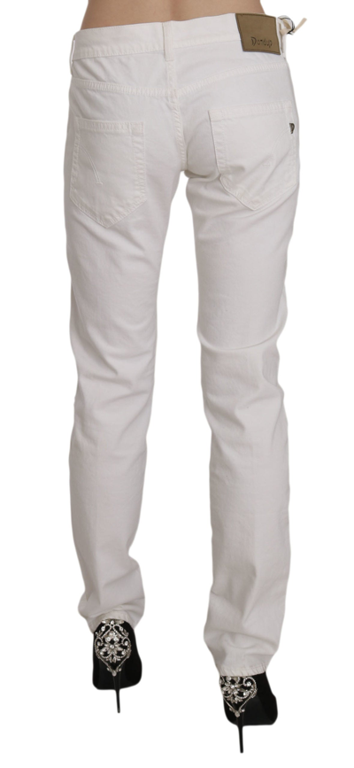 Shop Dondup White Cotton Stretch Skinny Casual Denim Pants Women's Jeans