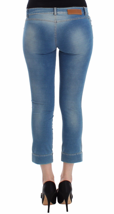 Shop Ermanno Scervino Beachwear Blue Jeans Capri Pants Women's Cropped
