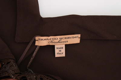 Shop Ermanno Scervino Beachwear Brown Cotton Stretch Tunic Women's Dress