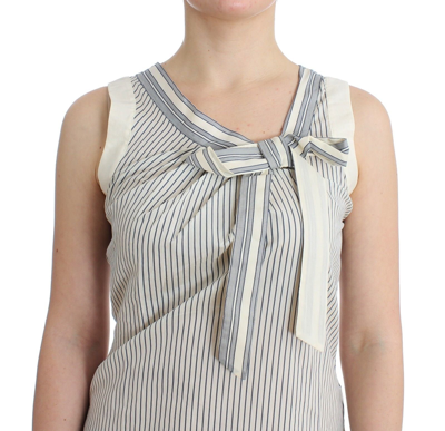 Shop Ermanno Scervino Beachwear Striped Top Blouse Shirt Bow Women's Tank In White