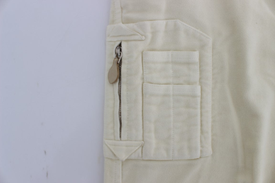 Shop Ermanno Scervino Beige Cotton Capri Cropped Cargo Women's Pants