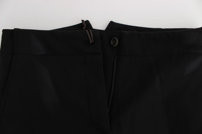 Shop Ermanno Scervino Black Cotton Blend Capri Cropped Women's Pants