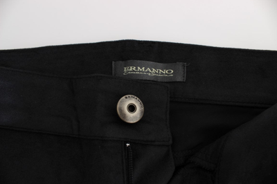 Shop Ermanno Scervino Black Cotton Blend Regular Fit Women's Pants