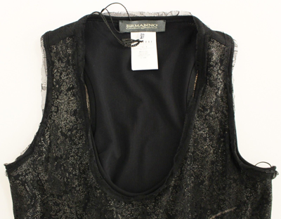 Shop Ermanno Scervino Black Lace Lined Stretch Mini Women's Dress