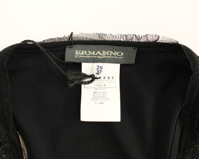Shop Ermanno Scervino Black Lace Lined Stretch Mini Women's Dress
