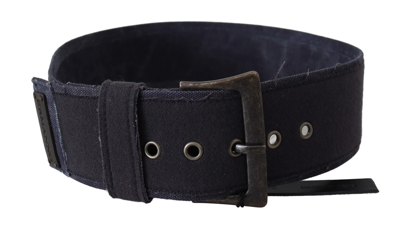 Shop Ermanno Scervino Black Leather Wide Buckle Waist Luxury Women's Belt