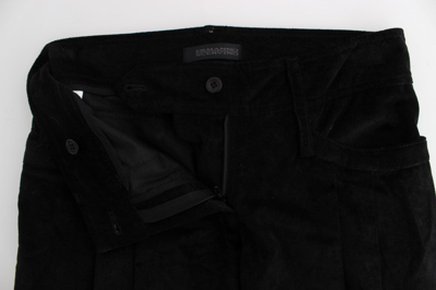 Shop Ermanno Scervino Black Velvet Cotton Capri Bootcut Women's Pants