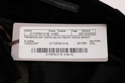 Shop Ermanno Scervino Black Viscose Blend Velvet Cropped Women's Pants