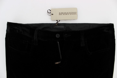 Shop Ermanno Scervino Black Viscose Blend Velvet Slim Fit Women's Pants