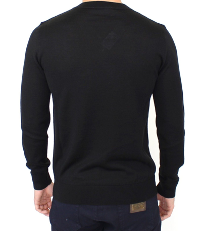 Shop Ermanno Scervino Black Wool Blend V-neck Pullover Men's Sweater