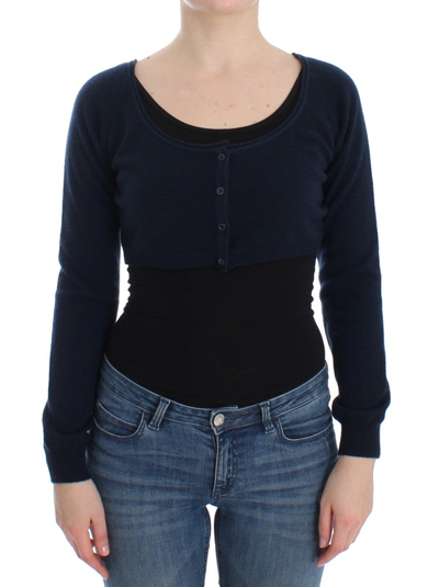 Shop Ermanno Scervino Chic Cashmere-blend Cropped Sweater In Women's Blue