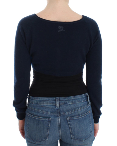 Shop Ermanno Scervino Chic Cashmere-blend Cropped Sweater In Women's Blue