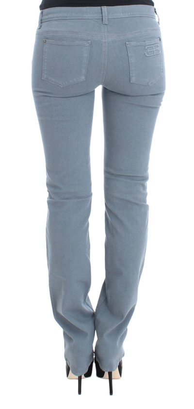 Shop Ermanno Scervino Blue Cotton Blend Slim Fit Bootcut Women's Jeans