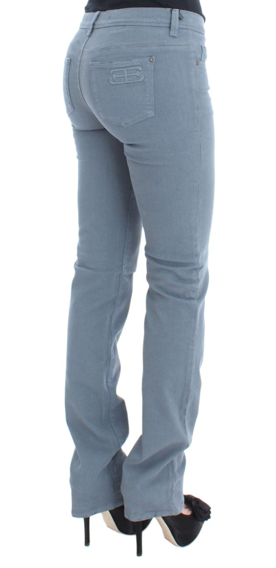 Shop Ermanno Scervino Blue Cotton Blend Slim Fit Bootcut Women's Jeans