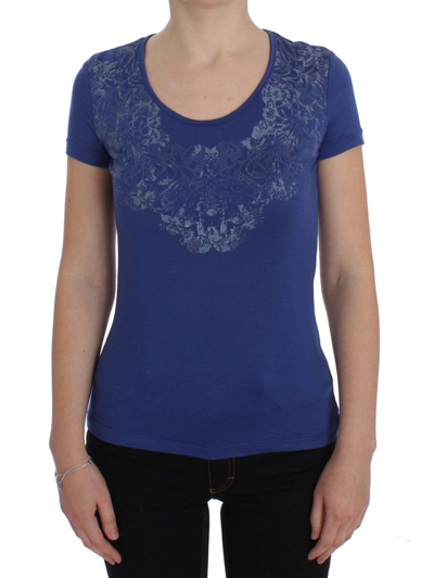 Shop Ermanno Scervino Blue Modal Stretch Women's T-shirt