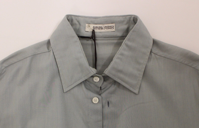 Shop Ermanno Scervino Gray Cotton Long Sleeve Casual Shirt Men's Top