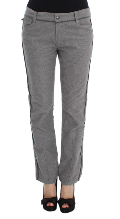 Shop Ermanno Scervino Gray Cotton Straight Fit Casual Women's Pants