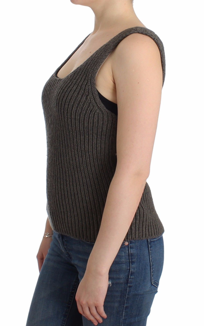 Shop Ermanno Scervino Gray Knit Top Knitted Sweater Merino Women's Wool