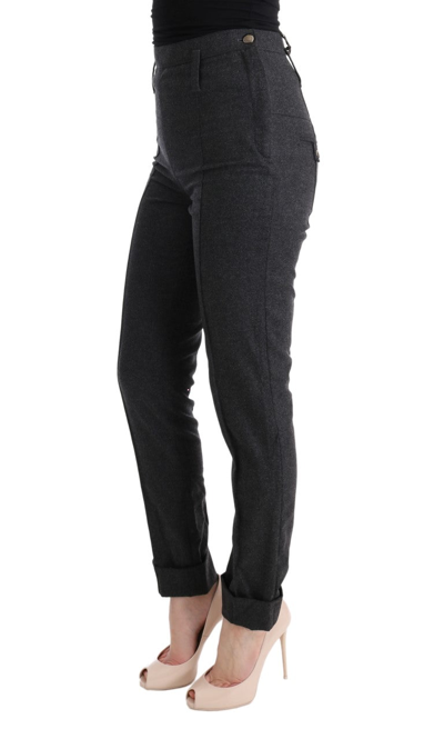 Shop Ermanno Scervino Gray Virgin Wool Skinny Casual Women's Pants