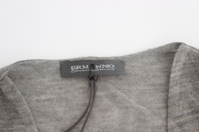 Shop Ermanno Scervino Gray Wool Blend Stretch Long Sleeve Women's Sweater