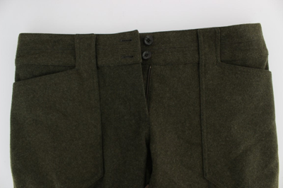 Shop Ermanno Scervino Green Wool Blend Loose Fit Cargo Women's Pants