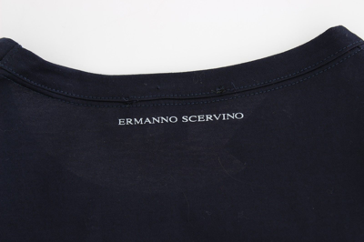 Shop Ermanno Scervino Lingerie Blue Crewneck Cotton Logo Women's T-shirt
