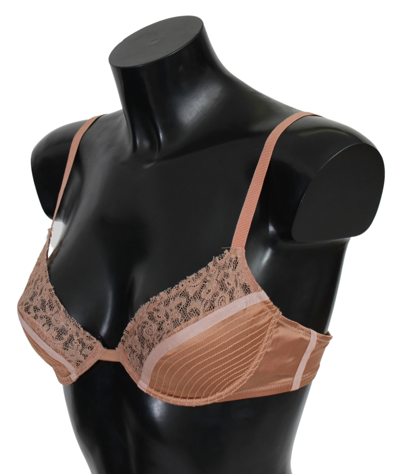 Ermanno Scervino Women  Nude Lace Push Up Silk Underwear In Multicolor