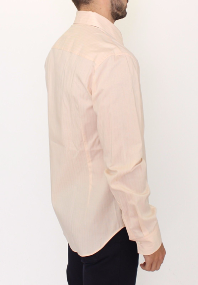 Shop Ermanno Scervino Orange Cotton Striped Casual Shirt Men's Top