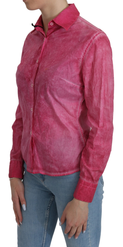 Shop Ermanno Scervino Chic Pink Cotton Polo Blouse By Ermanno Women's Scervino