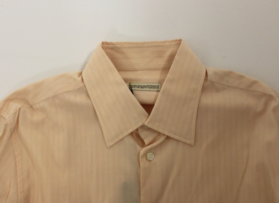 Shop Ermanno Scervino Orange Cotton Striped Casual Shirt Men's Top