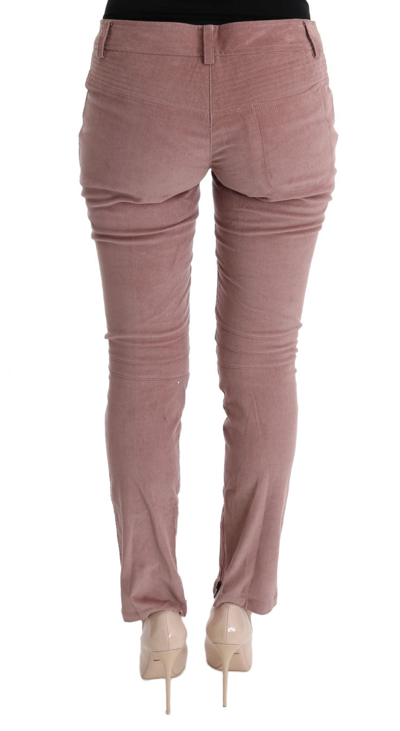 Shop Ermanno Scervino Pink Velvet Cropped Casual Women's Pants