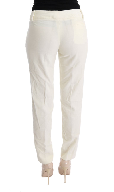 Shop Ermanno Scervino White Cotton Regular Fit Casual Women's Pants