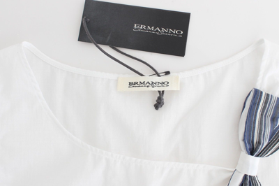 Shop Ermanno Scervino White Blue Top Blouse Tank Shirt Women's Sleeveless