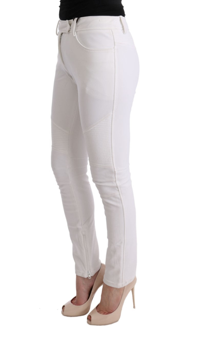 Shop Ermanno Scervino White Cotton Slim Fit Casual Women's Pants