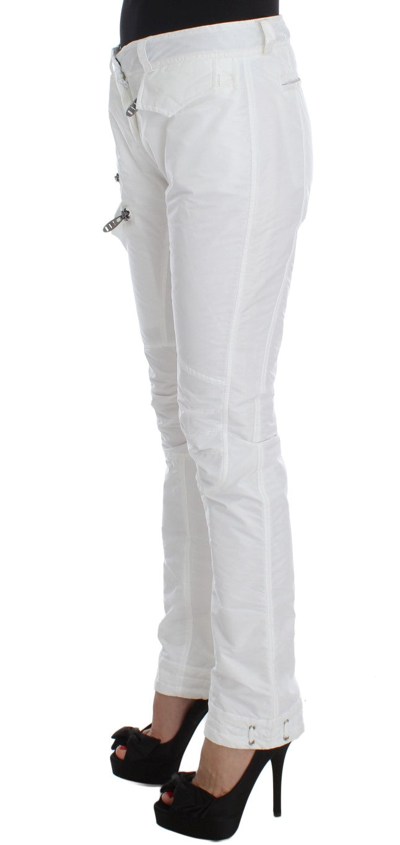 Shop Ermanno Scervino White Nylon Padded Slim Fit Cargo Women's Pants