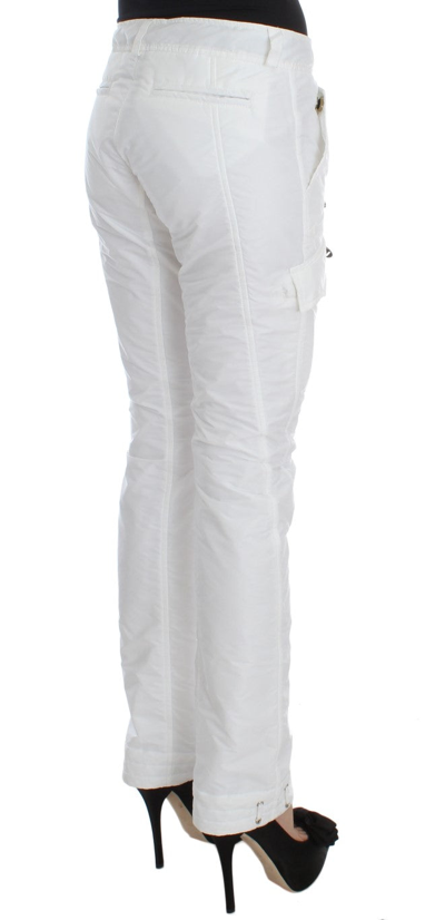 Shop Ermanno Scervino White Nylon Padded Slim Fit Cargo Women's Pants