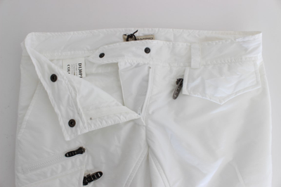 Shop Ermanno Scervino White Nylon Padded Slim Fit Cargo Women's Pants