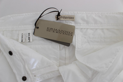 Shop Ermanno Scervino White Nylon Padded Slim Fit Cargo Women's Pants