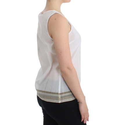 Shop Ermanno Scervino White Top Blouse Tank Shirt Women's Sleeveless