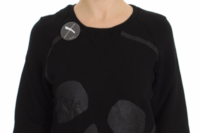 Shop Exte Black Cotton Motive Print Crewneck Pullover Women's Sweater