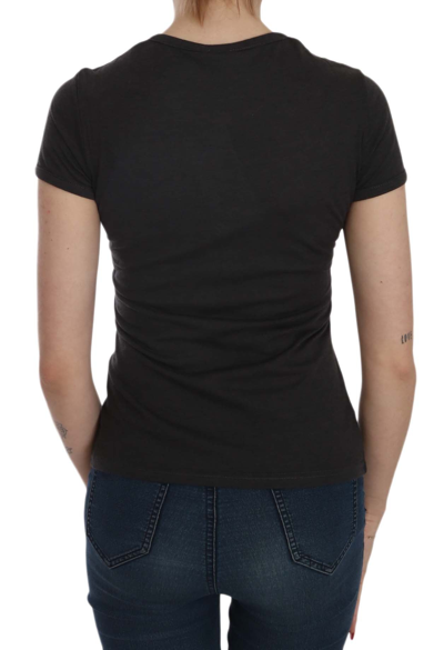 Exte Hearts Print Short Sleeve Casual Shirt Top In Black