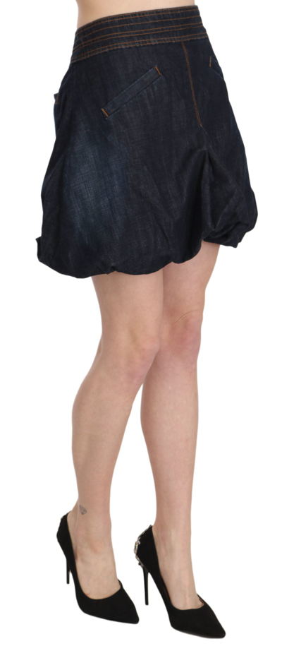 Exte Cotton Stretch A-line Mini Skirt In Blue